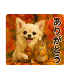 ずっと使える♡秋のチワワ！（個別スタンプ：4）