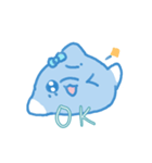 青イルカ（夏）（個別スタンプ：4）