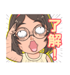 おもしろ顔ガールズ（個別スタンプ：11）