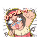 おもしろ顔ガールズ（個別スタンプ：14）
