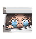 おもしろ顔ガールズ（個別スタンプ：17）