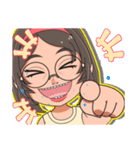 おもしろ顔ガールズ（個別スタンプ：19）