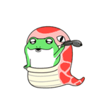 デカ動く 飲まれかけガエル silent（個別スタンプ：13）
