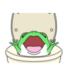 デカ動く 飲まれかけガエル silent（個別スタンプ：18）