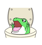 デカ動く 飲まれかけガエル silent（個別スタンプ：19）