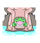 デカ動く 飲まれかけガエル silent（個別スタンプ：24）