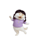 三つ編みの可愛い白猫 (NT)（個別スタンプ：1）