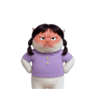 三つ編みの可愛い白猫 (NT)（個別スタンプ：3）