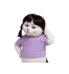 三つ編みの可愛い白猫 (NT)（個別スタンプ：27）