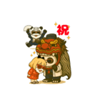 ユニークひげキャラ『ワクワク祭りVer.』（個別スタンプ：4）
