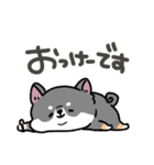 とけてる犬の柴犬(黒)（個別スタンプ：7）