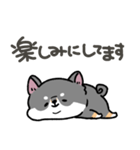 とけてる犬の柴犬(黒)（個別スタンプ：15）
