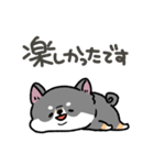 とけてる犬の柴犬(黒)（個別スタンプ：16）
