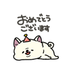 とけてる犬の柴犬(白)（個別スタンプ：37）