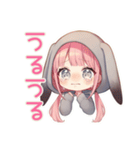 かまって♡たれ耳うさぎパーカーの女の子（個別スタンプ：7）