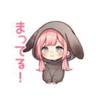 かまって♡たれ耳うさぎパーカーの女の子（個別スタンプ：40）