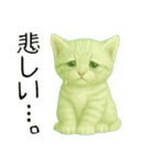 推し猫【緑】,,,,,,,,,,,,,,,（個別スタンプ：22）
