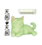 推し猫【緑】,,,,,,,,,,,,,,,（個別スタンプ：27）