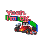 動く！ F1レーサー マシン ドライバー 車（個別スタンプ：13）