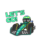 動く！ F1レーサー マシン ドライバー 車（個別スタンプ：17）