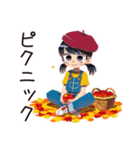 子ども（女の子）の秋★家族の日（個別スタンプ：14）