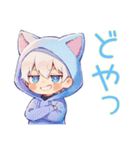 白猫耳パーカーくんの秋（個別スタンプ：28）