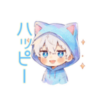 白猫耳パーカーくんの秋（個別スタンプ：36）