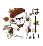 シーズー犬 2025 「ベレー帽さん」秋（個別スタンプ：18）