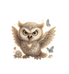 無言フクロウのシュール劇場（個別スタンプ：4）