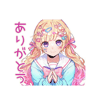 パステル女子の推し活デコうちわ（個別スタンプ：3）
