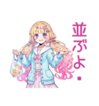 パステル女子の推し活デコうちわ（個別スタンプ：21）