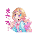 パステル女子の推し活デコうちわ（個別スタンプ：35）