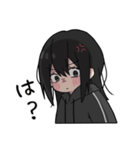 黒パーカーちゃん⑳（個別スタンプ：17）