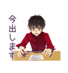 無難な男性★提出物リマインド（個別スタンプ：30）