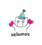 ベベニャンの誕生日パーティー(Indonesian)（個別スタンプ：1）