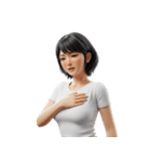 【タイ語・日本語】美人あいさつ＆お仕事（個別スタンプ：27）