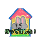 【毛糸編1】灰色のうさぎ（個別スタンプ：26）