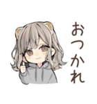 フェレットちゃんの秋日和♡（個別スタンプ：3）