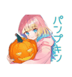 パーカーの女の子の秋（個別スタンプ：33）