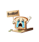 泣きすぎて溶けるトースト（個別スタンプ：3）