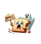 泣きすぎて溶けるトースト（個別スタンプ：17）