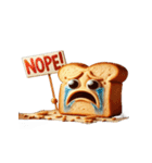 泣きすぎて溶けるトースト（個別スタンプ：21）