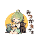 【動く】猫が大好き♡猫耳ガール 日常（個別スタンプ：2）