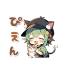 【動く】猫が大好き♡猫耳ガール 日常（個別スタンプ：11）