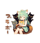 【動く】猫が大好き♡猫耳ガール 日常（個別スタンプ：12）