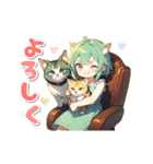 【動く】猫が大好き♡猫耳ガール 日常（個別スタンプ：13）