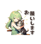 【動く】猫が大好き♡猫耳ガール 日常（個別スタンプ：14）
