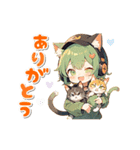 【動く】猫が大好き♡猫耳ガール 日常（個別スタンプ：16）