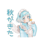 天使ちゃんの秋♡ゆめかわガール（個別スタンプ：1）