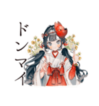 巫女さんの秋★和風きつね面（個別スタンプ：24）